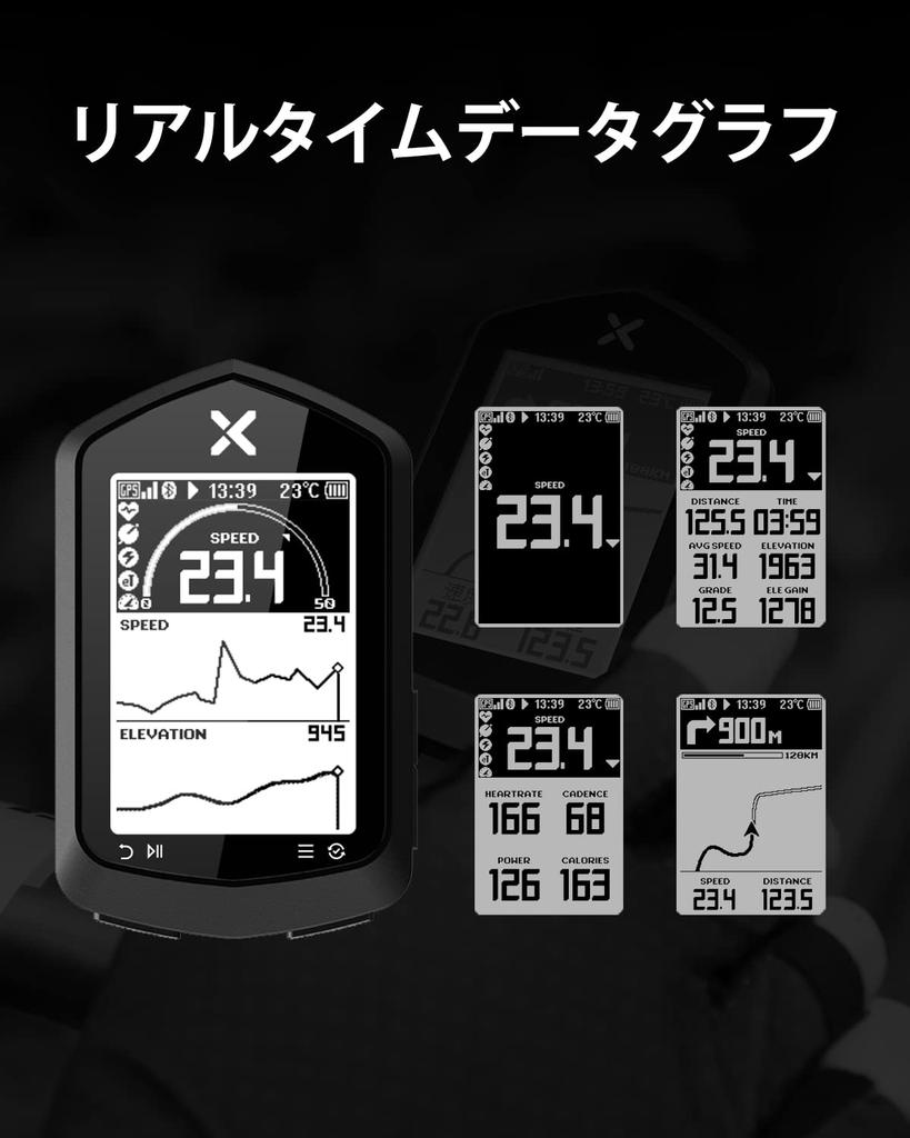 XOSS NAV Datos de Ciclismo Hasta 33 Horas de IPX7 Bluetooth Computadora de Instrucciones Japonesa, GPS, Navegación, 2.4 pulgadas, Personalización, Uso, Impermeable,