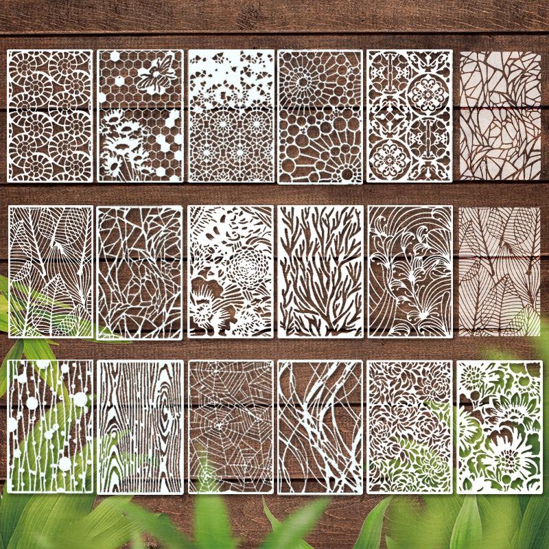 Geometric Square Texture DIY Stencil for Painting and Journaling