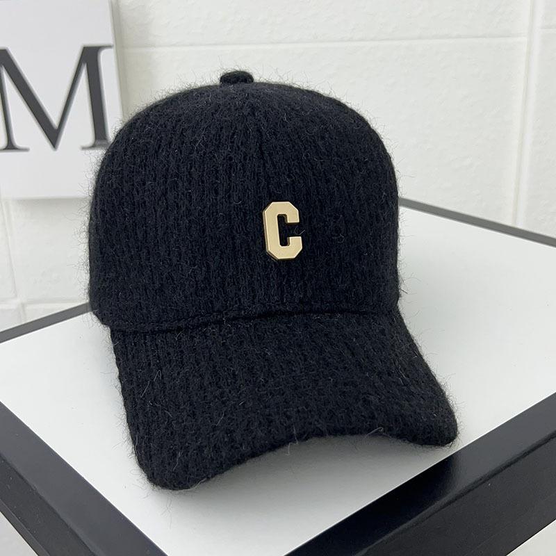 Women's Hats Baseball Caps  Autumn and Winter Thickened Warm Wool Hats Korean C Shaped Fashion and Versatile Niche Baseball Hats