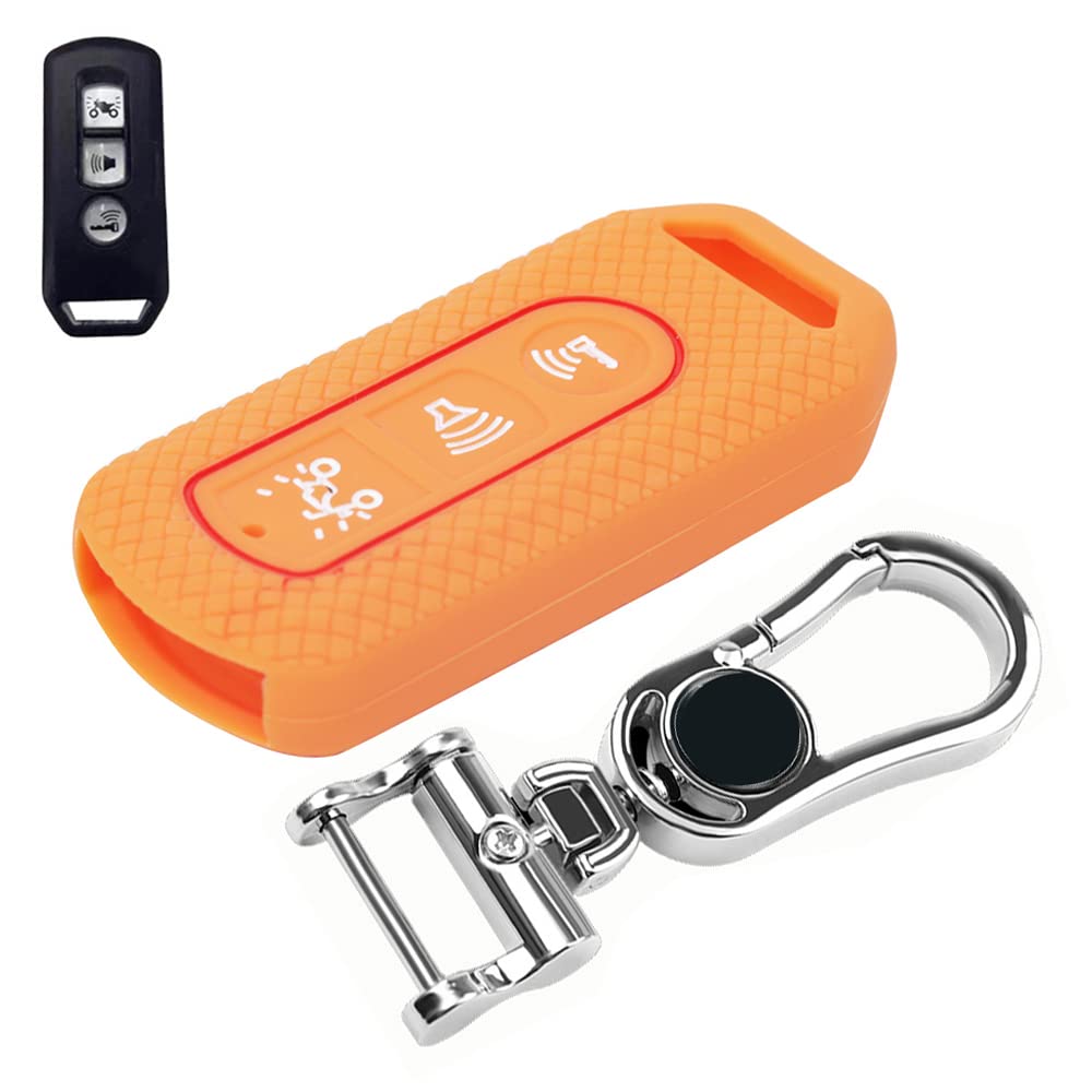 [LETINGFAR] Key Case for Honda Smart Key Case Key Cover For Honda Yamaha Motorcycle оранжевый