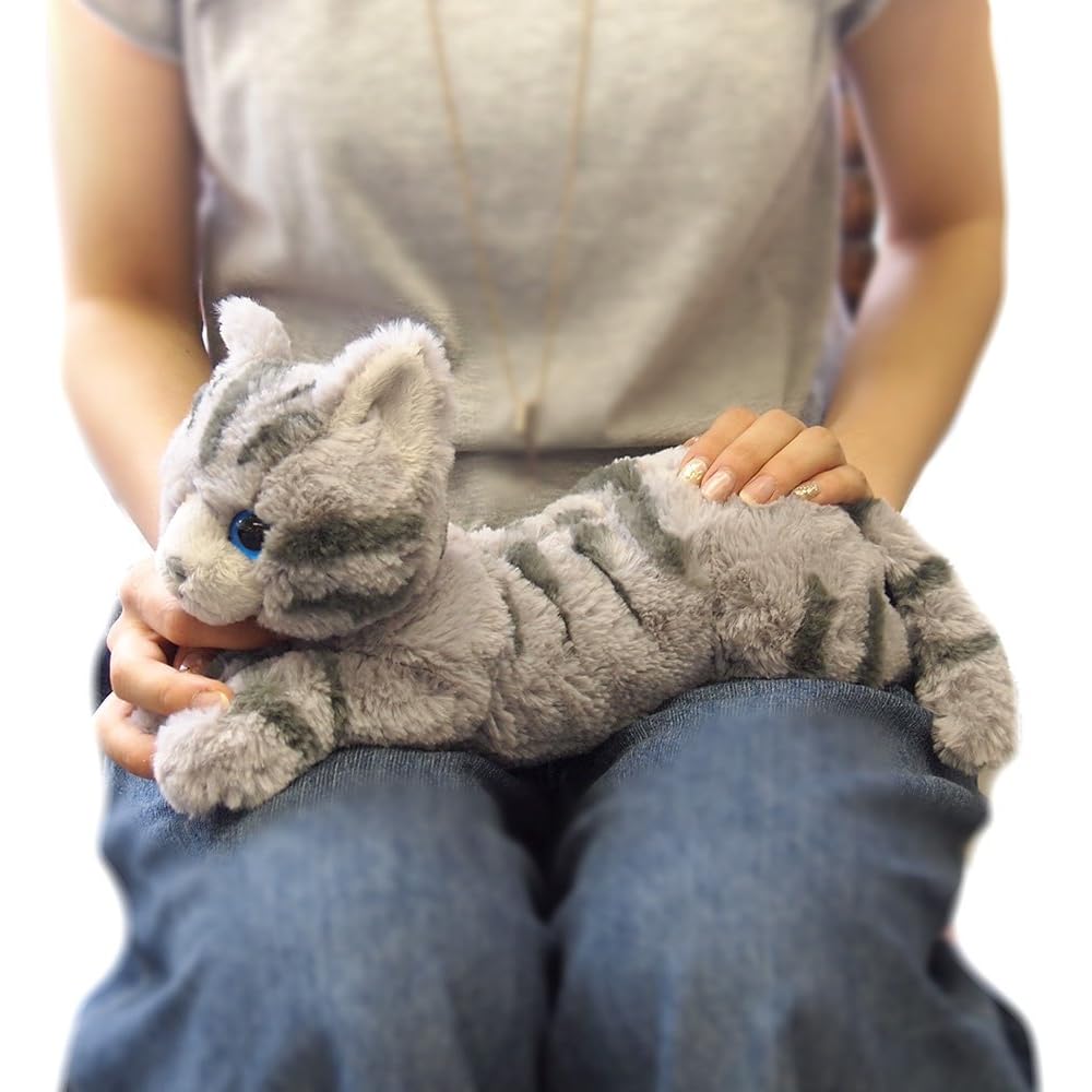 Sun Lemon Knee Cat Plush Toy Small Gray