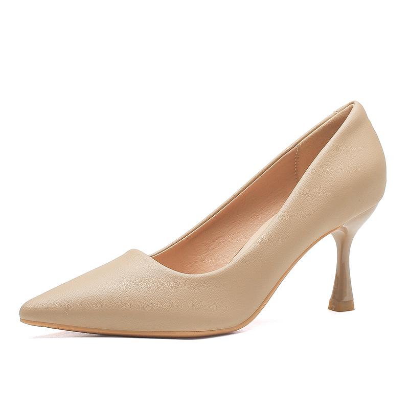 

2025 New Women s Nude High Heels - French Minimalist Thin Heel Single Shoes, Versatile Professional Commuting Work Shoes XCY-777-6 40
