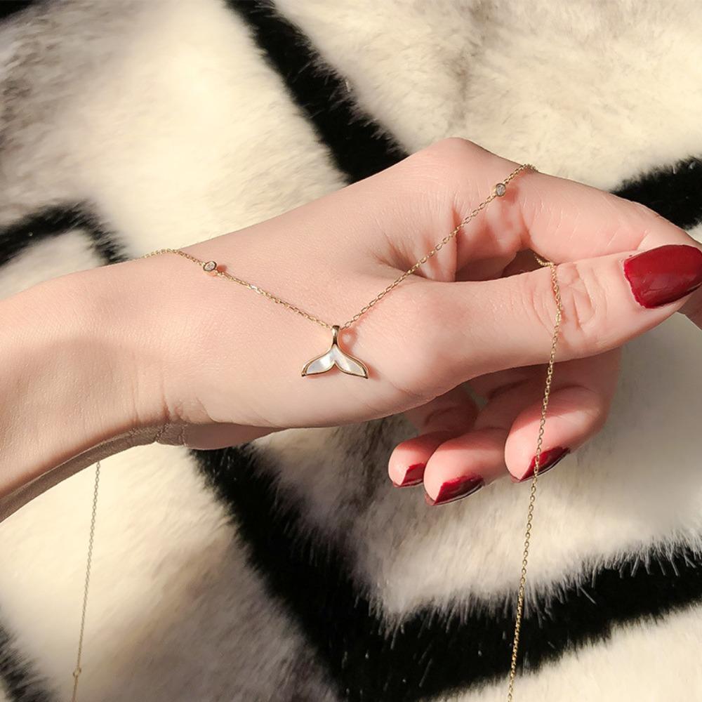 925 Silver Plated Necklace Women Simple Elegant Pendant Collarbone Chain Fashion Jewelry Gift
