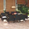 VidaXL Garden Dining Furniture and Cushions 9 Pcs Patio Dining Set Outdoor Table and Chairs Balcony 3095020