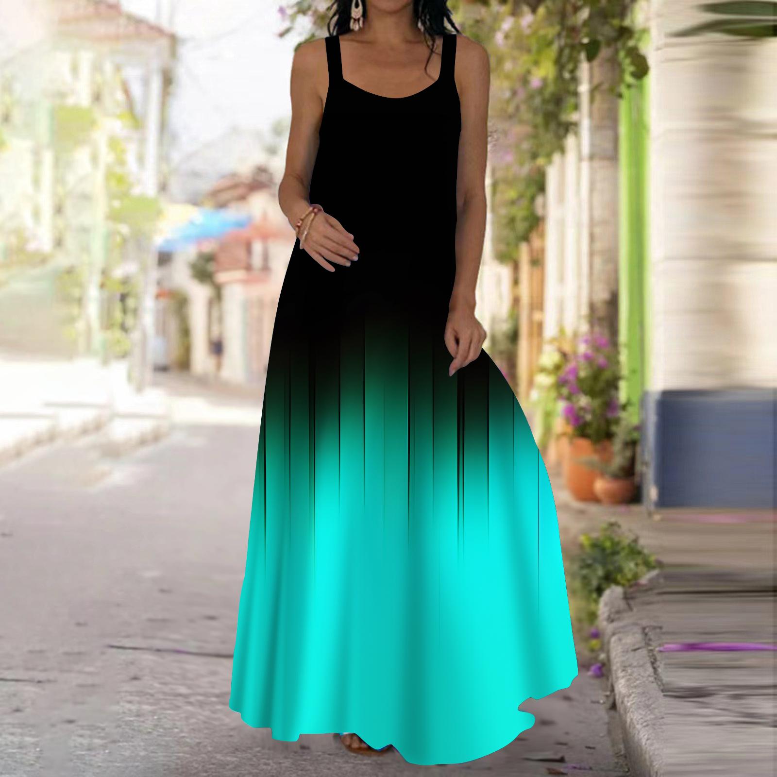 

Женское платье-комбинация, длинное платье, платье Blaze Blue Print, весна и лето, V-образный вырез, для отдыха и отпуска 3XL светло-зеленый