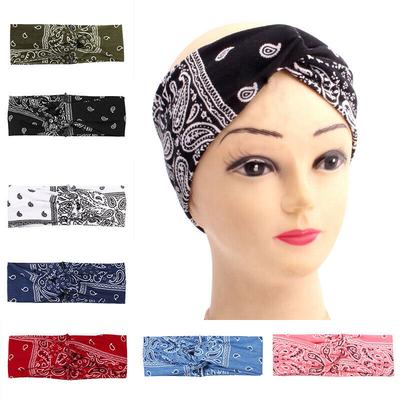 Saç Bandı Bükümlü Baskılı Kadın Bandanası Paisley Bükümlü Esnek