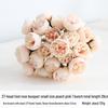 27 Boccioli di Camelia e Rosa Bouquet da Sposa - Fiori Artificiali in Seta per Matrimoni e Celebrazioni