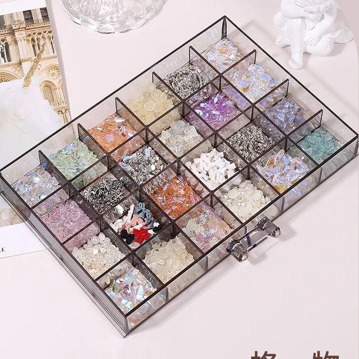 Acrylic Multi-Layer Jewelry & Nail Art Storage Box with Drawers