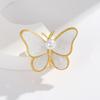 Women Brooch Sparkling Rhinestones Faux Pearl Butterflies Shape Lapel Pin Suits Coats Bags Scarves Badge Versatile Accessory