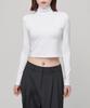 MUSINSA STANDARD WOMAN Women'S Slim Crop Turtleneck Long Sleeve T-Shirt [White]