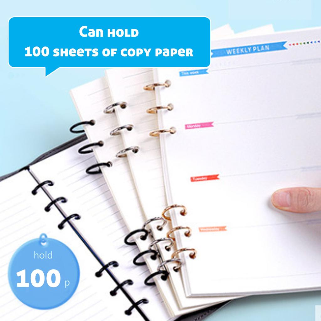 Rings Reusable 3 Hole Electroplated Metal Hand Account Paper Loose Leaf Binding Rings