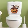 1PC Halloween Pumpkin Witch Hat Toilet Cover Stickers Horror Self-Adhesive Home Decoration PVC Stickers Restroom Decor