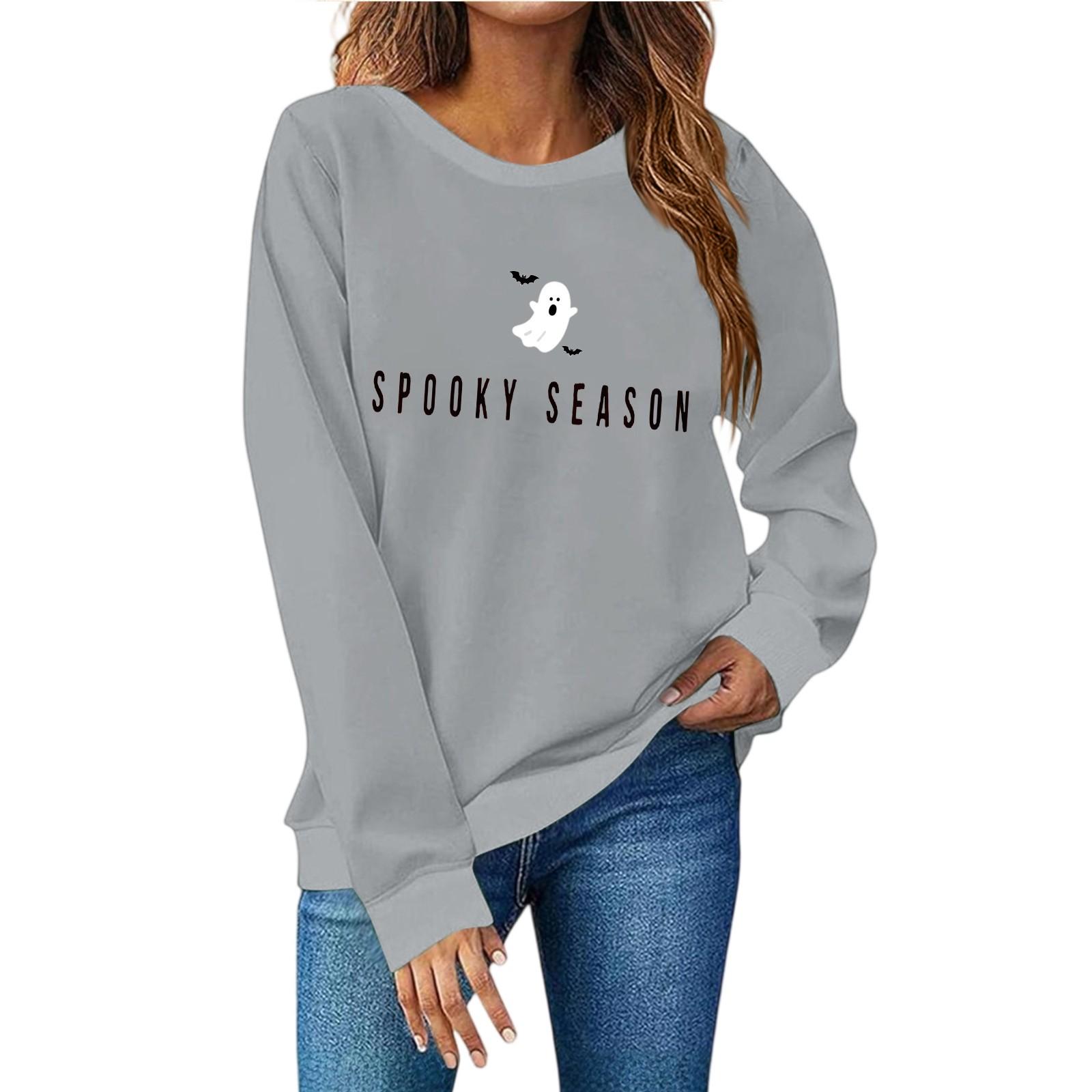 

Жіночий модний повсякденний світшот з принтом, з довгим рукавом і круглим вирізом M