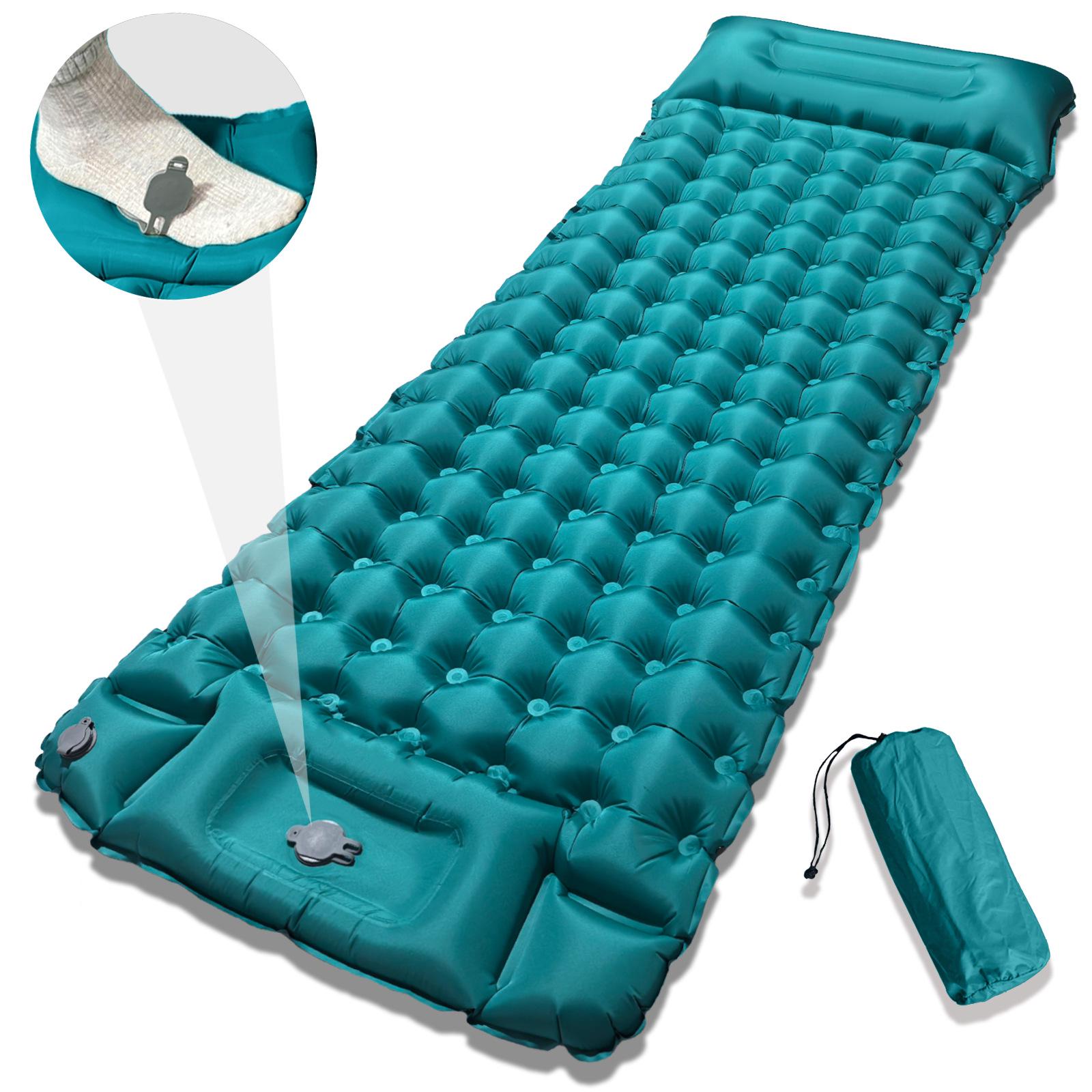 

10cm Outdoor Inflatable Camping Mattress, Portable Moisture-Proof Air Cushion Pad 195x70x10 cm