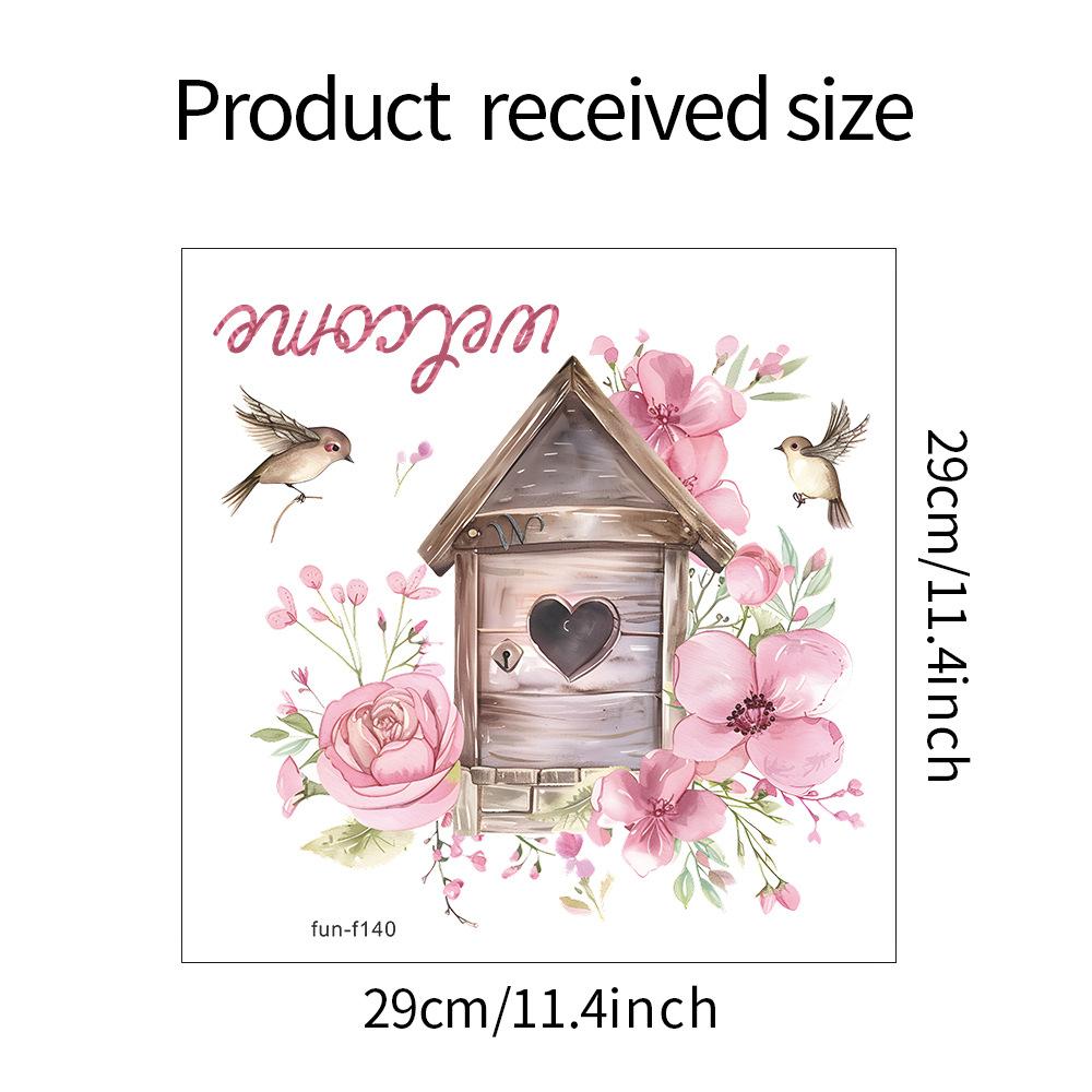 

Fun-f140 Акварельный цветок Деревянный дом Спальня Гостиная Дверь с украшением дома Наклейки на стену 29*29CM/fun-f140