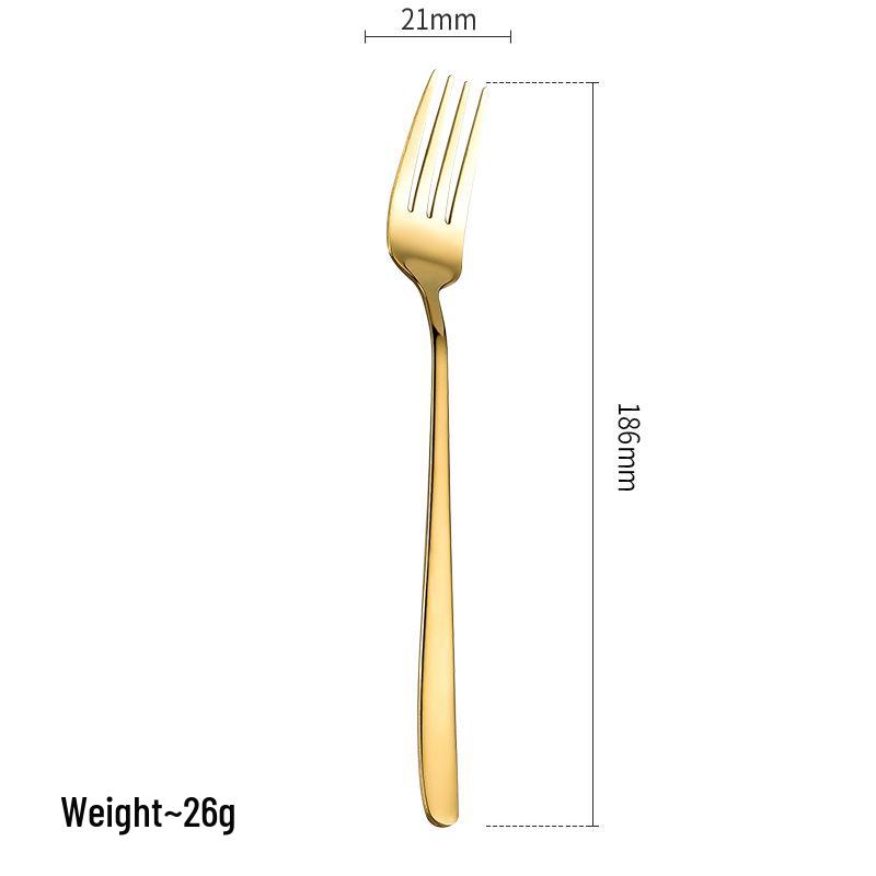 Thickened Long Handle Stainless Steel Korean Spoon & Fork Set for Dessert, Soup, and Ladling