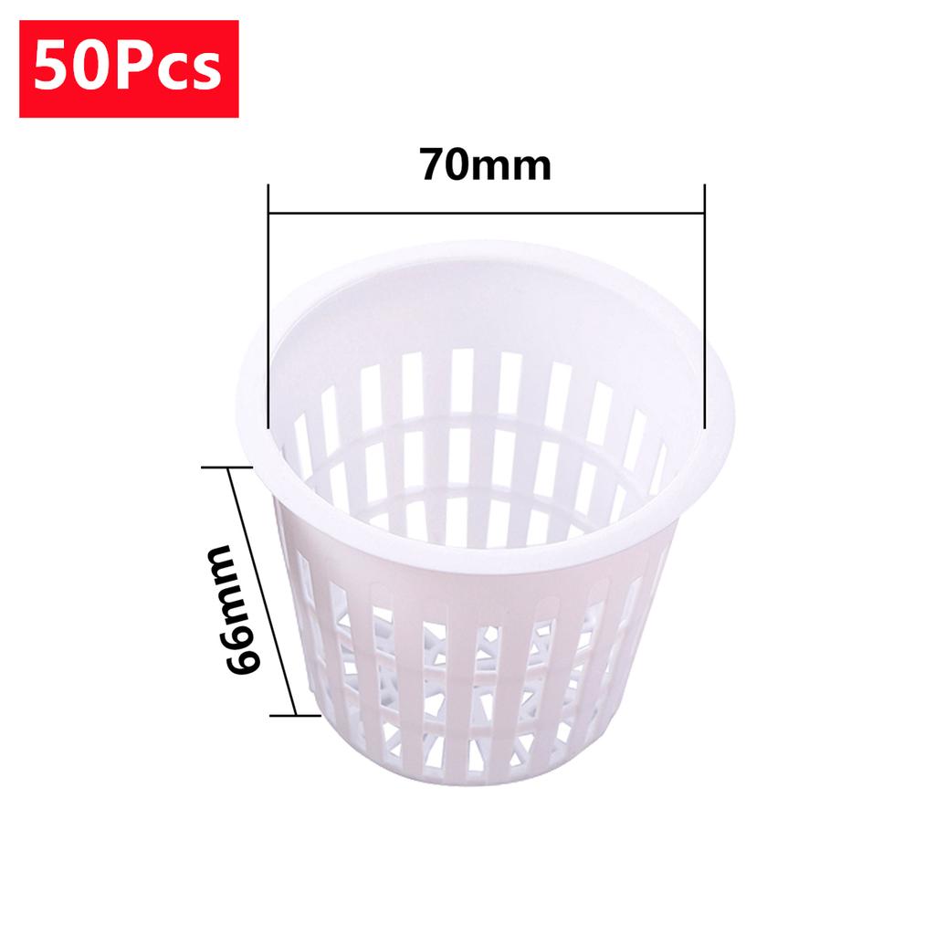 Planting Mesh Cup Hydroponic System Net Basket Soilless Flower Pot Plastic Plant Rooter Slotted Colonization Container 5/50Pcs