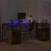 Desk with Shelf Smoked Oak 182 x 101 x 87.5 cm