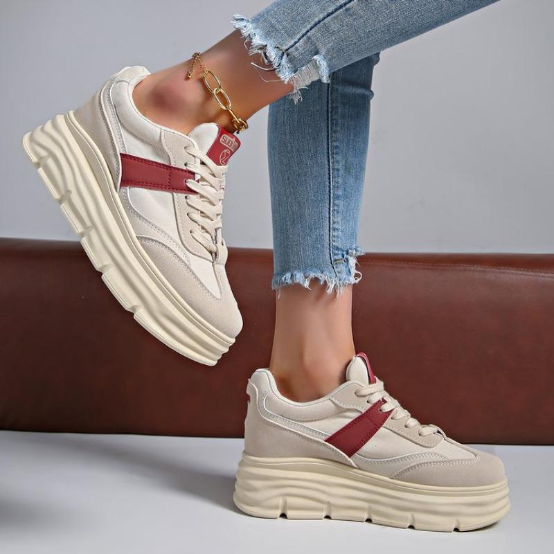 Fashion Shoes for Women Autumn Trend New Woman Flats Shoes Chunky Lace-up Soft-sole Casual Sneakers Female Vulcanized Shoe Walking Shoe