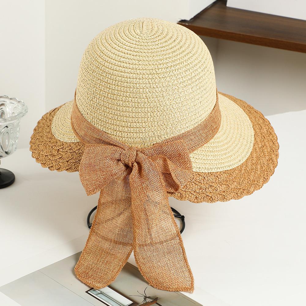Dames Stro Zonnehoed met Brede Rand - Opvouwbare Strand- & Vakantiehoed