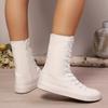 Women's Spring And Autumn Casual Sports Shoes Solid Color Simple Sports Boots