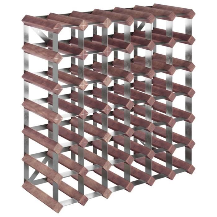 VidaXL Casier à bouteilles pour 42 bouteilles Marron Bois pin solide 340893