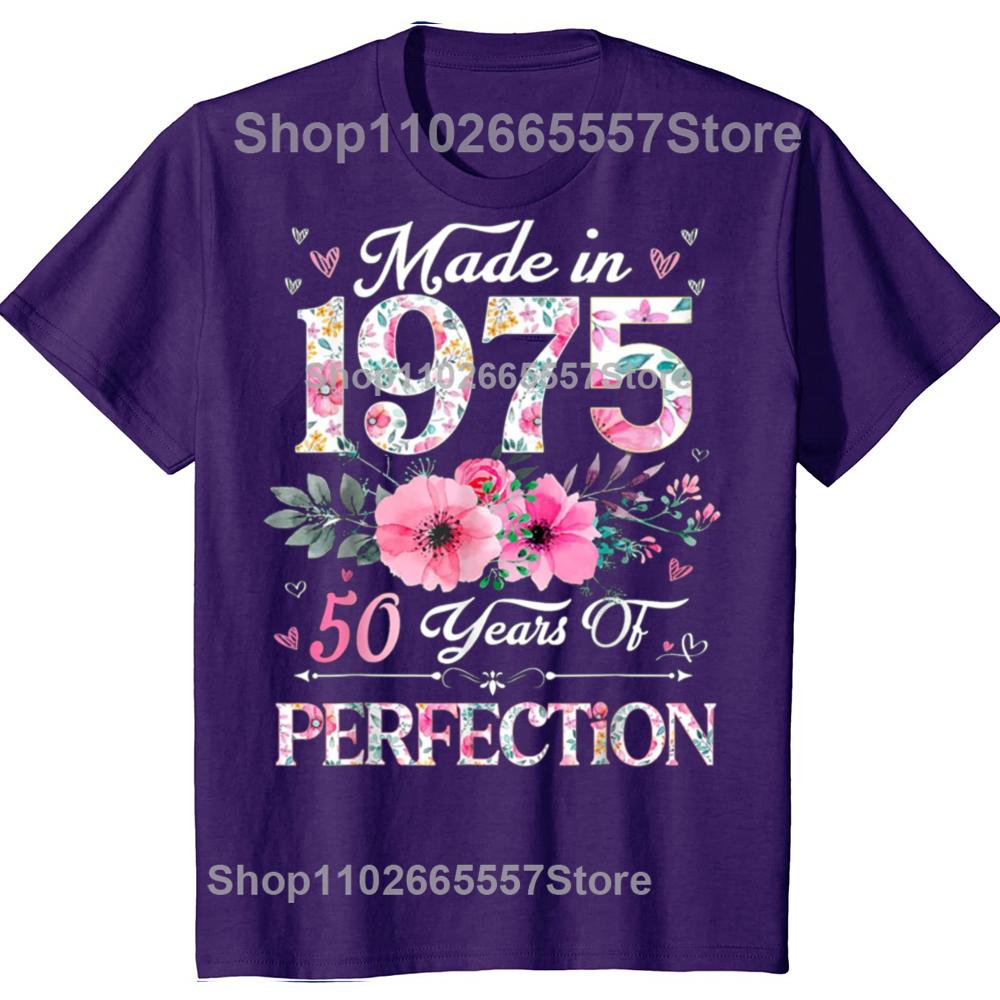 50th Birthday Gifts Men Women 50 Years Old Vintage 1975 T-ShirtWomen Men Clothing Streetwear Graphic T Shirts Harajuku