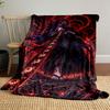 Fiery Vortex Background with Glowing Sword and Intense, Dynamic Figure. for All Seasons Blanket Lunch Break Throw Gift