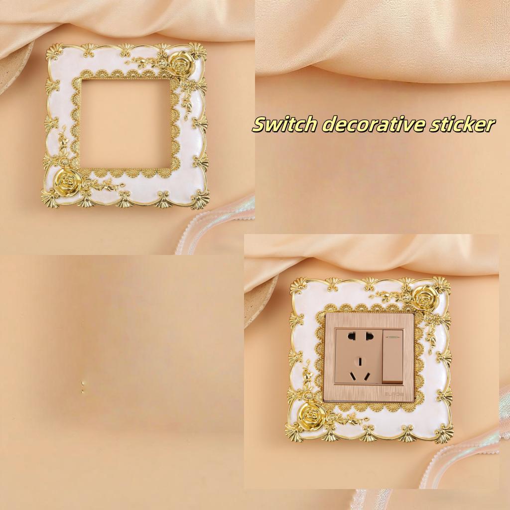 1pcs Self-Adhesive New resin single light switch surround socket fingerboard cover switch sticker paper home decoration