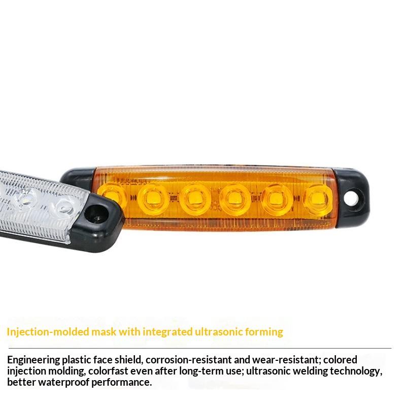 24V 6 Led Side Marker Lights Car External Lights Warning Tail Light Signal Brake Lamps For Truck Trailer Lorry Bus