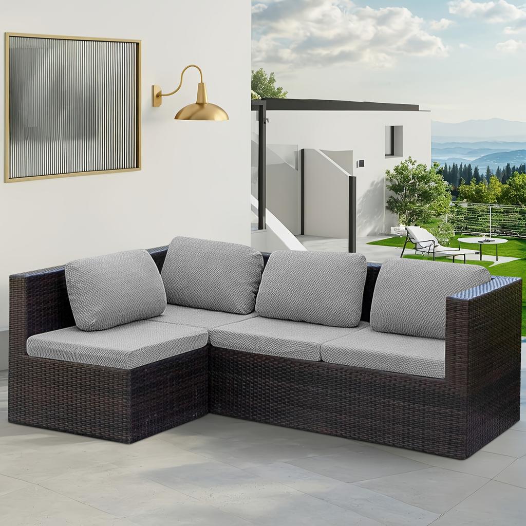 Outdoor Stretch Patio Sofa Cushion Covers Protector Stretch Removable Sofa Slipcover for Bedroom Office Living Room Home