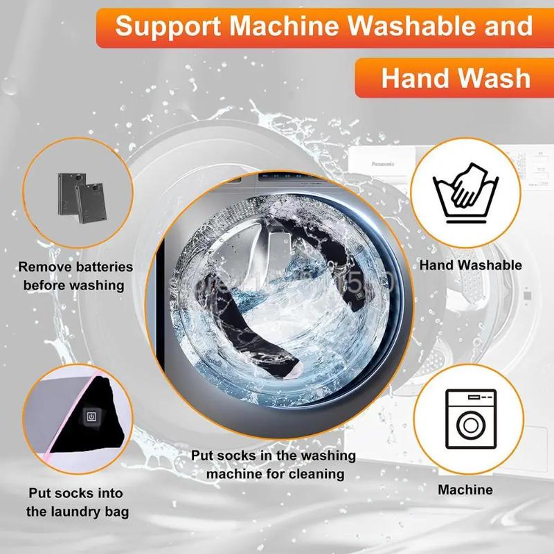 Heated Socks for Rechargeable,3 Heating Settings Mobile Warming Heated Socks Foot Leg Warmers, Skiing Hunting Camping Washable