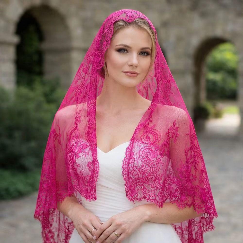 Vintage Style Bridal Headscarf Breathable Muslin Head Covering Lightweight Lace Shawl Guest Look