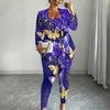 Plus Size Floral Print 3 Piece Outfit, Long Sleeve Open Front Cardigan Cami Top Leggings Set for Women