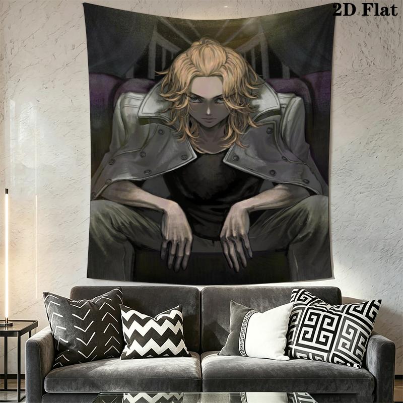 Tokyo Revengers Wall Tapestry Aesthetic Wall Hanging Printed Fabric Blanket Decorative Tapestries for Bedroom Living Room Home Decor