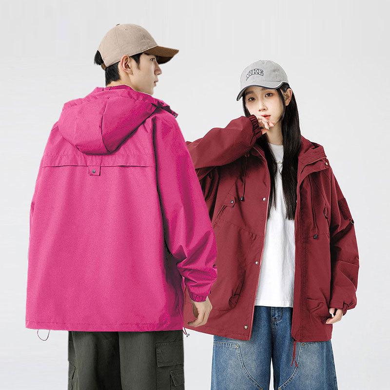 New Spring and Autumn Men's Jacket Outdoor Mountaineering Suit Student Workwear Multi-bag Waterproof Jacket Couple Jacket Top Men
