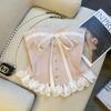 Chic Lace-Trim Bow Tie Slimming Bandeau Top