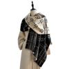 Scarf Women'S Autumn And Winter Versatile Plaid Flower High-End Imitation Cashmere Office Air Conditioner Shawl With A Variety Of Styles