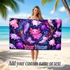 Axolotl Theme Quick Dry Beach Towel Custom Name Text Print Large Sand Resistant Towel Beach Vacation