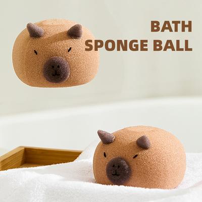 Lovely Capibala Bath Sponge Ball Bath Face Bath Rub Bath Foaming Super Soft Sponge