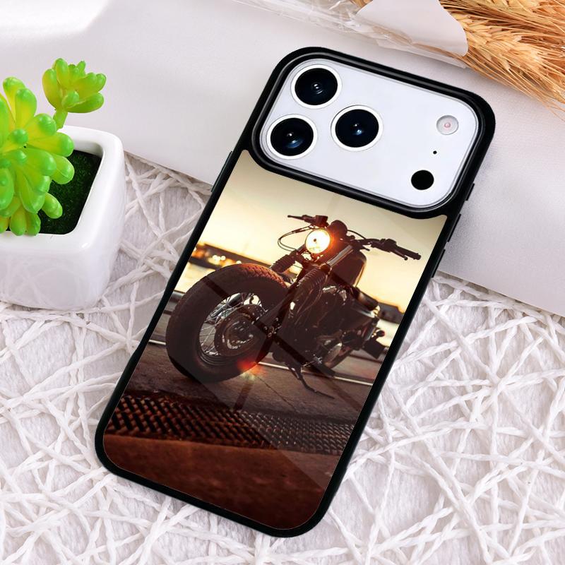 Moto Motorcycle soft Shockproof Phone Case for iPhone 17 Air 16e 15 11 12 14 13 Pro Max Cover Coque