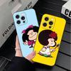Mafalda Cartoon Cute Soft Phone Case for iPhone 16 16E 17 Air 15 Pro Max 14 Plus 13 Mini 11 12 7 Black Cover Back Shell