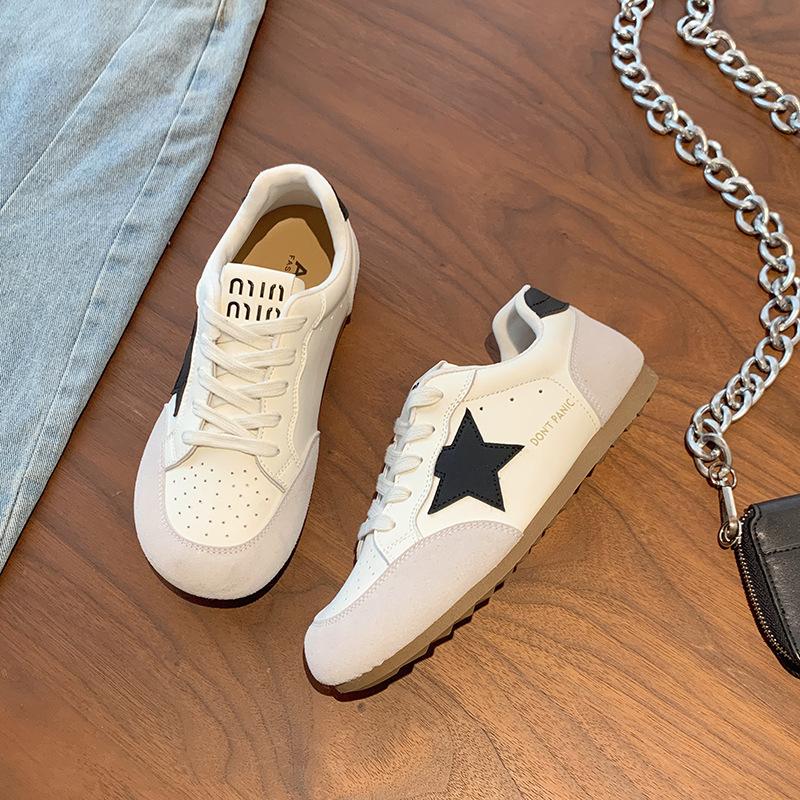 

Круглый носок, сочетание цветов, универсальная модная повседневная обувь, весенние туфли-одинарки, студенческие туфли на плоской подошве, низкий каблук, шнуровка, женская обувь 40 чёрный