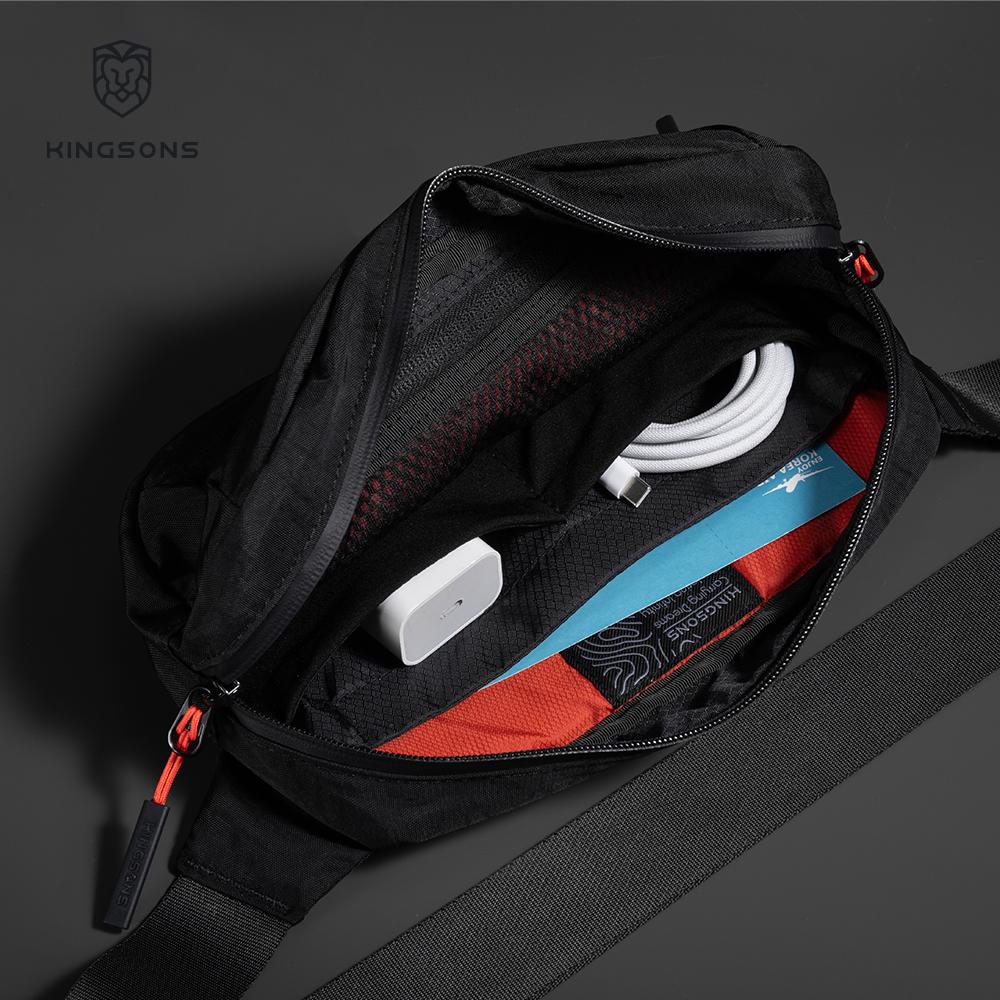 Kingsons Urban Ride Lite Sling Herren Damen Brusttasche Kleine Umhängetasche 420D Nylon Wasserdicht Minimalistisch Reisen Leicht