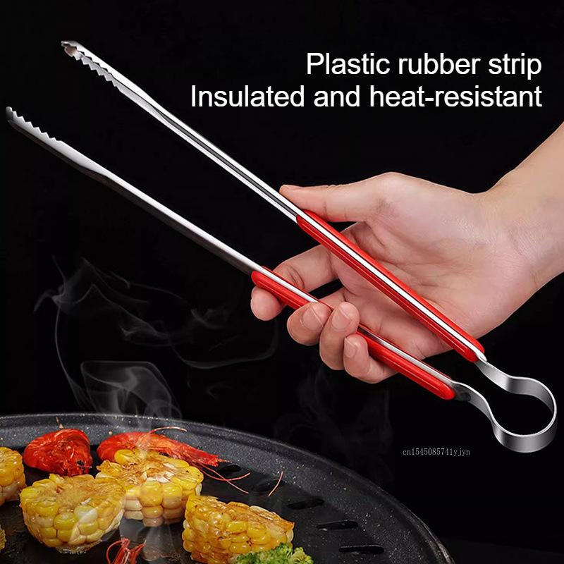 Kitchen Food Tongs Thickened Multi-purpose Food Clip Steak Buffet Barbecue Salad Clamp Non-Slip Cooking Tweezers Buffet Utensils