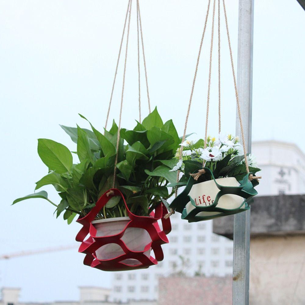 

Макраме настенный полка для цветов кожаный цветочный горшок подвесная веревка новая кожаная вешалка для растений L белый