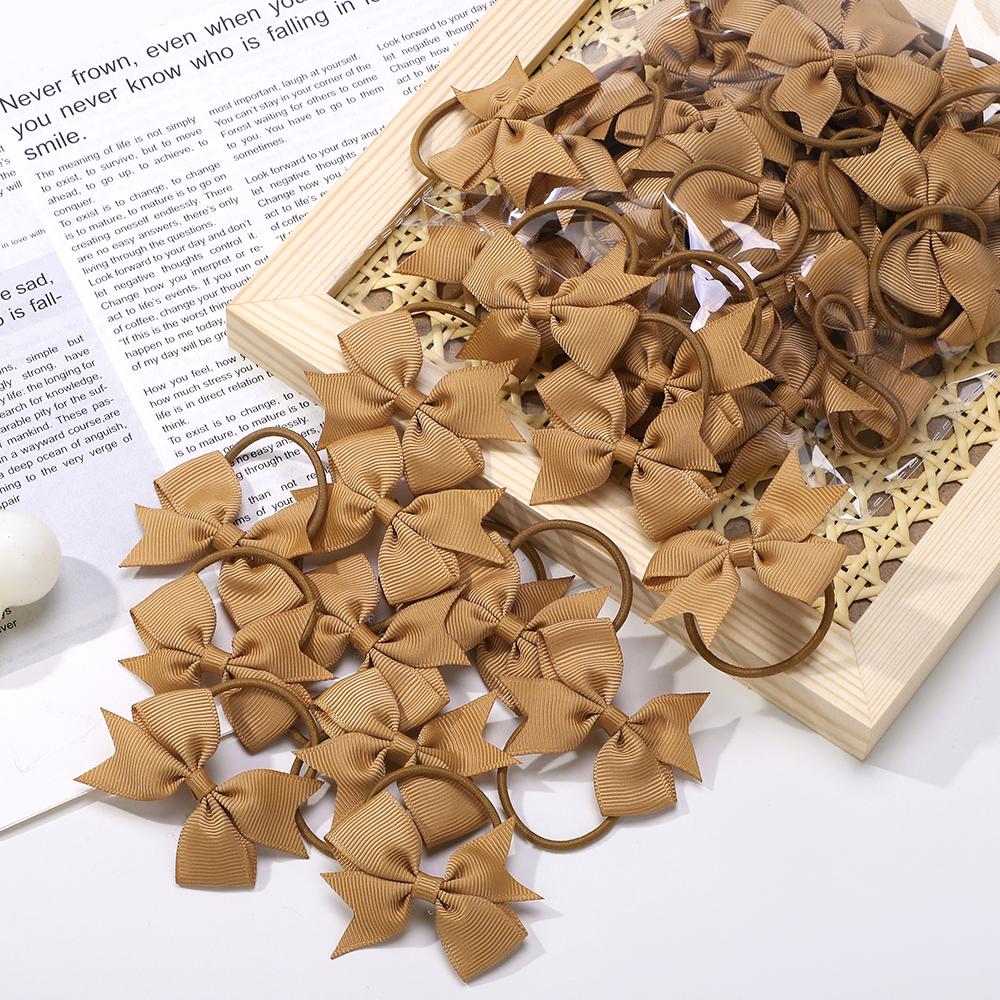 20Pcs/lot Girls Ribbon Hair Bows Rubber Band Kids Lovely Cheer Bowknot Hairband Boutique Children Headband headdress BABY BOWS