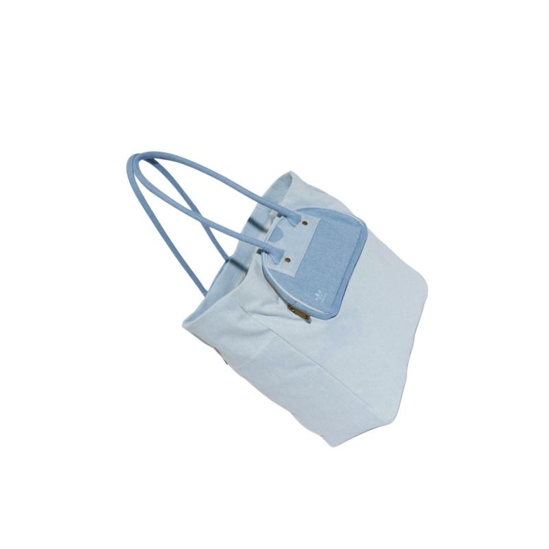 Adidas Originals SHOPPER KSENIA SCHNIDER Collaboration Cotton Totes Shopping Bags Handbags Regular Unisex Denim Blue Adidas IX7454