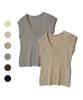VIVABROWN 85-Vivaj011 U-Neck Soft Knit Short Sleeve 6 Colors