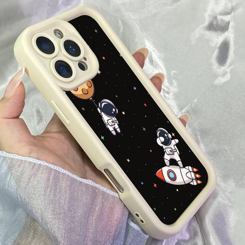JT461 Retro Spaceman for iPhone 17 16 15 14 13 Pro Max Samsung S26 S25 Ultra A17 A07 A56 A16 Xiaomi 15T Redmi 15c 14C Soft Case